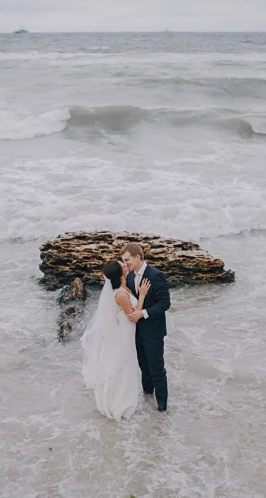 dron para bodas boda playa